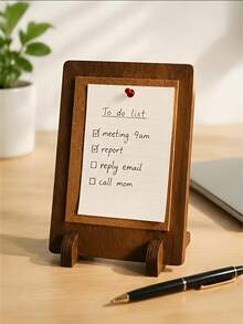 1PC Desktop Cork Message Board, Vertical Felt Board, Desktop Push Pin Note Photo Display Rack, Mini Bulletin Board, Suitable For Rural Desktop Message Boards In Bars, Bedrooms, And Living Rooms. - Multicolor - View 6