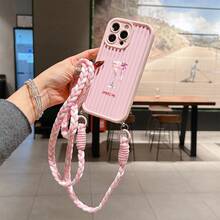 1件粉色條紋圖案精緻手機殼，TPU材質，可作為節日禮物，適用於Apple Xs/Xsmax/Xr/11 12 13 14 15 16pro/Promax/14 15 16plus/17，中性款 - 彩色 - 查看 5