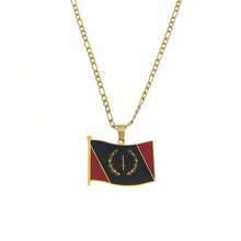 African American Flag Pendant Necklaces For Women Stainless Steel Jewelry - Gold - View 8
