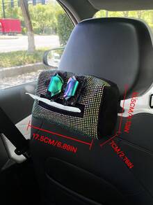 創意水鑽汽車面紙盒 蝴蝶結裝飾車用面紙架 後座面紙架 扶手面紙盒 遮陽板面紙架 - 蝴蝶結 - 查看 7
