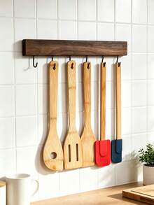 Wall-Mounted Kitchen Utensil Rack/Wooden Wall-Mounted Spoon Holder, Rustic Kitchen Decor, Wall-Mounted Kitchen Storage - View 8