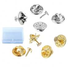 5/10/20pcs Gold Butterfly Pin Backs Clutch Locking Safety Pin Backs, Metal Clutch Pin Backs Replacement For DIY Brooch Badge Jewelry Making Accessories - Multicolor - View 4