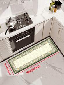 1pc Of Green Floral Tile Rubber Soft Floor Mat For The Kitchen, A Water-Absorbing Mat That Is Easy To Clean And Suitable For Use In Kitchens, Bathrooms, And Other Areas. It Is Suitable For Use Throughout The Year And For Various Holidays. - Multicolor - View 17