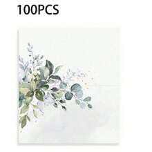 100/50pcs Elegant Watercolor Olive Leaf Wedding Place Cards, Foldable Blank Name Cards With Crease, Green Botanical Style Welcome And Seating Cards, Suitable For Ceremony, Reception, Bridal Shower, Baptism, Party And Thanksgiving Table Decor - Multi-color - View 8