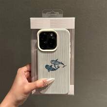 [24h Versand Aus DE/FR/ES]Blue Thin Vertical Stripe Watercolor Two Whale Print Large Camera Cutout Lychee Texture Phone Case Compatible With IPhone 17 17Air 16e 16 15 14 13 12 11 Plus Pro Max  Galaxy S21 S22 S23 S24 S25 S26 Ultra Edge Fe Plus   Soft Shockproof Protective Cover Sweet Birthday Holiday Gift For Ocean Marine Lovers Women Girls - 1 Main Image - View 4