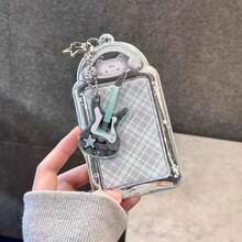 1 Set Cute Rock Cat Card Holder PVC Idol 3-Inch Card Holder Storage Protection Card Frame Pendant - A - View 17