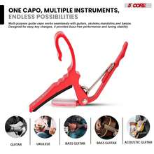 5 Core Guitar Capo Quick Change Acoustic Electric String Clip Banjo Mandolin Or Ukulele - Red - View 4