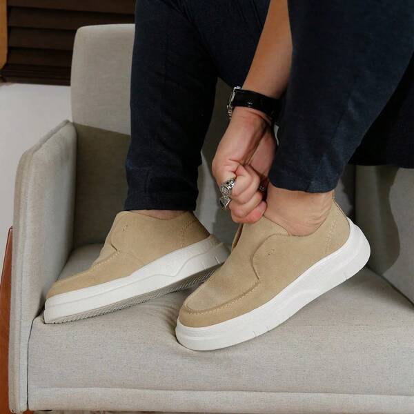 Sapato Loafer Casual Couro Legítimo Masculino Trabalho Slip On Confortável