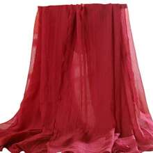 1 buah Jilbab Panjang Katun Arab Warna Polos Pelindung Matahari Cocok untuk Masjid - Merah - View 7