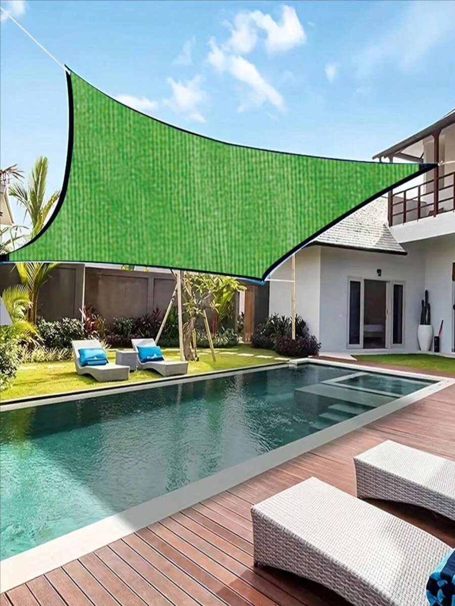 1 Set Balcony Sun Shade Privacy Net, Garden Yard Plant Flower Shade Net Cover, Suitable For Balcony, Patio And Pool Fence, Apartment Balcony Shielding, Also Applicable To Yard, Porch And Chain Link Fence, Halloween - Green - View 1
