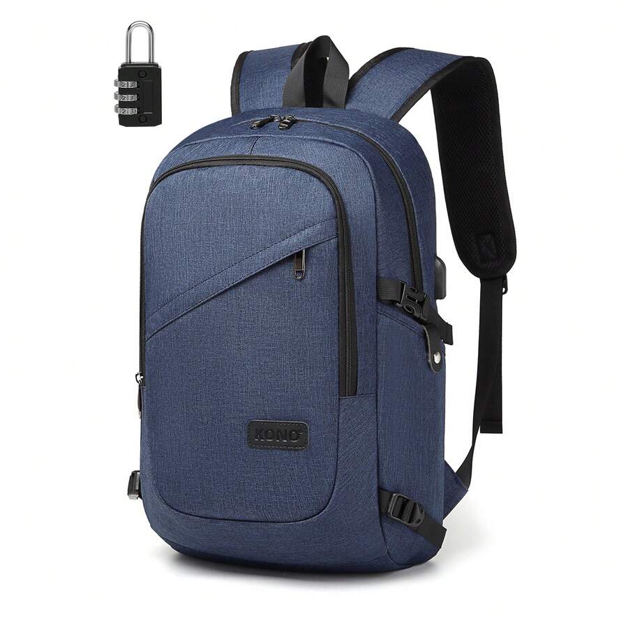 Laptop-Rucksack mit USB-Anschluss – Diebstahlgeschützt, wasserabweisend & leicht – Business- & Reise-Computerrucksack, Arbeitsrucksack passend für 15,6-Zoll-Laptop, für Damen und Herren