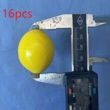 16 piezas de modelos de limones artificiales, adecuados para el hogar, la cocina, bodas, fiestas, accesorios de fotografía, decoración, regalos, cumpleaños, ceremonia de graduación - Amarillo - Ver 10