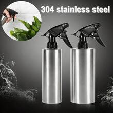 Stainless Steel Plant Watering Can, Pump Pressure Watering Pot Hand Pressing Flower Water Cans With Spray Nozzle, Empty Refillable Container For Kitchen Bathroom Or Plants Water Sprayer, 11.8/18.5oz Capacity - Multicolor - View 4
