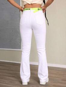 Women Jeans - 白色 - 查看 4