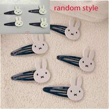 1 Set/4 piezas Ligas para el cabello con dibujos animados lindos, pinzas para el cabello, pinzas para el flequillo, pinzas laterales, regalo de cumpleaños para niñas - Multicolor - Ver 8