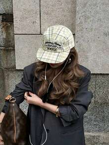 Letter Pattern English Embroidery Flat Brim Wide Brim Baseball Cap Spring Summer Travel Face-Slimming Hip Hop Baseball Cap Men's Sun Hat Hip Hop Flat Brim Baseball Cap - Multicolor - View 3