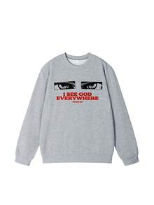 Women's Autumn/Winter New Minimalist INS Letter Print Casual Crew Neck Fashion Versatile Sweatshirt - Dark Gray - View 7