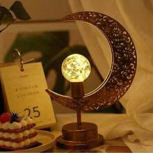 SOKANY Lampu Malam Dekoratif Bergaya Vintage, Lampu Suasana Kamar Tidur, Tampilan Buatan Tangan, Cocok untuk Dekorasi Rumah dan Liburan, Baterai Tidak Termasuk - Coklat - View 7