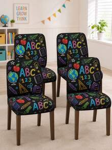 Funda Protectora para Silla Estampado ABC, decoración aula y oficina - Multicolor - Ver 6