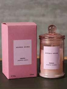 1/2pcs Vintage Amber Glass Jar With Lid Scented Candle, Soy Wax Aromatherapy Candle, Suitable For Home, Autumn, Bedroom, Living Room Decoration, Wedding, Birthday, Holiday And Ideal Gift For Women - 1PC - View 1
