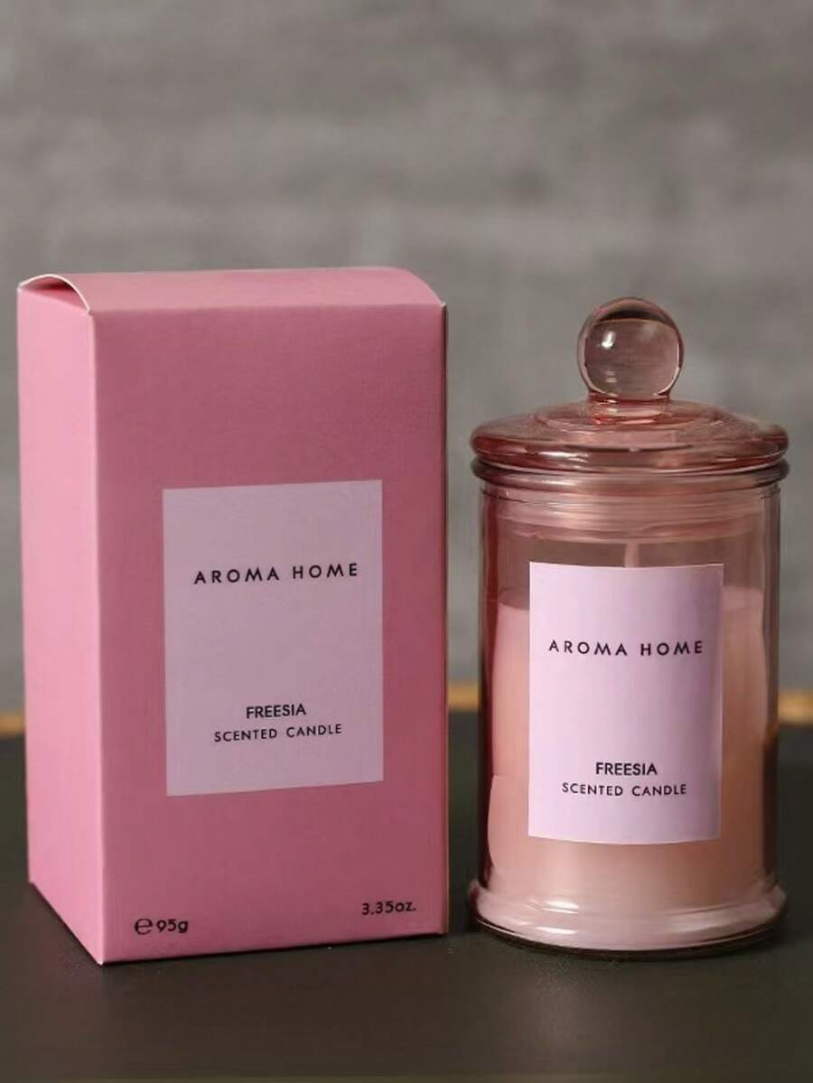1/2pcs Vintage Amber Glass Jar With Lid Scented Candle, Soy Wax Aromatherapy Candle, Suitable For Home, Autumn, Bedroom, Living Room Decoration, Wedding, Birthday, Holiday And Ideal Gift For Women - 1PC - View 1
