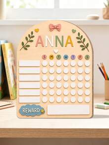 Personalized Daily Habit Tracker Board, Customized Name Text, House-Shaped Reward Record Board, Weekly Plan Task Chart, Suitable For Daily Schedule, Household Chores, Study Habits, Behavior Rewards, Room Decor And Back To School Gift, Gift For Students, Children's Gift, Personalized Gift, Customized Name Gift, Reward Chart, Habit Tracker, Weekly Planner, Task Board, Behavior Record Chart, Student Gift, Family Gift, Back To School Season Gift, Birthday Gift, Room Decor - Multicolor - View 10