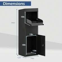 Freestanding Secure Parcel Drop Box With Lock, Powder Coated Galvanized Steel Package Mailbox, Weather Resistant Outdoor Delivery Box For Residential Porch - 12.5" X 16.5" X 43.5" - View 3