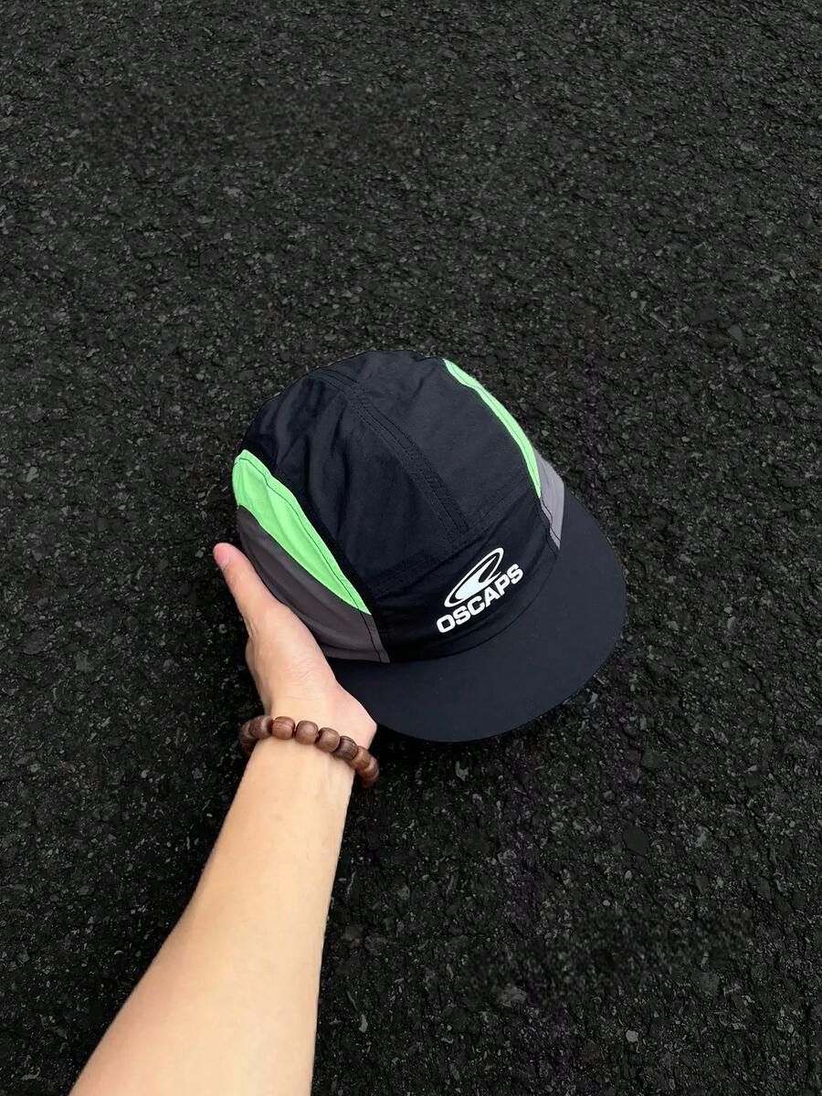 1pc Colorblock Quick-Dry Baseball Cap Summer Letter Print 5-Panel Baseball Cap Men Outdoor Hiking Running Sun Protection Hat - OS Quick-drying Cap - View 1