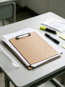 1pc A4A5 Oversized Extra Wide Thick High Density Solid Wood Anti-Pressure Drop-Resistant Waterproof Moisture-Proof Fine Polished No Burrs Natural Wood Clipboard - Wood Color - View 3