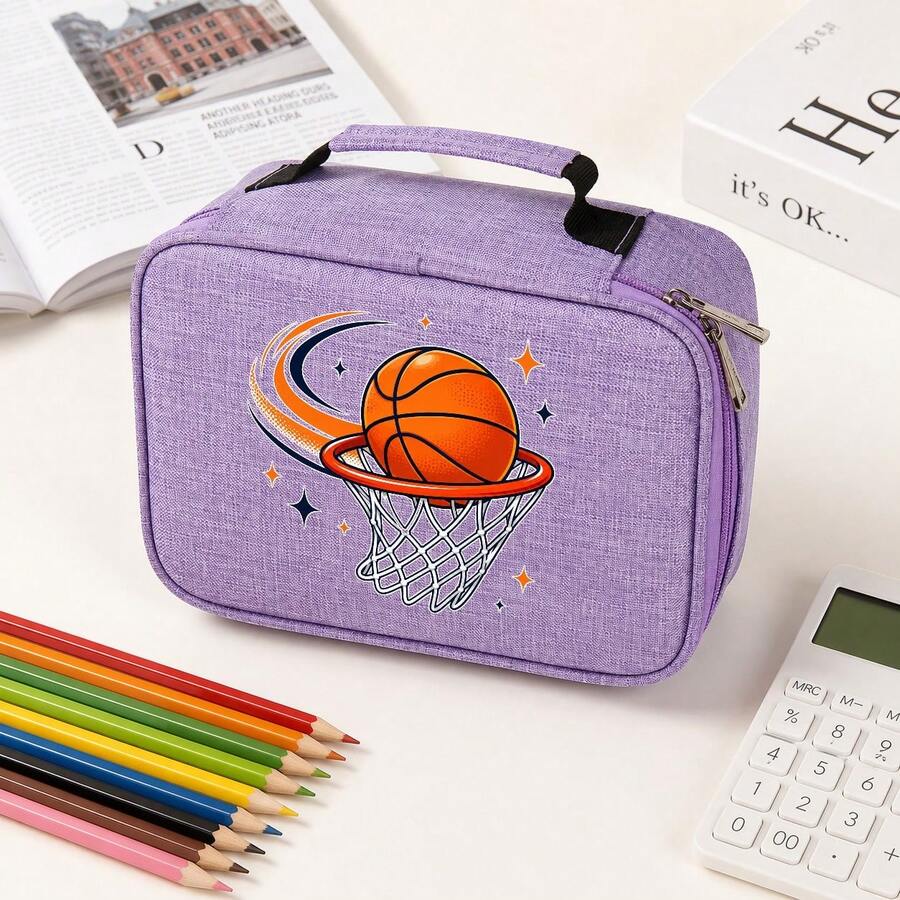 Large Capacity Frosted Oxford Fabric Pencil Case - Multifunctional, Portable Sketch & Drawing Pencil Box ,Back To School Supplies School Essentials - Multicolor - View 1