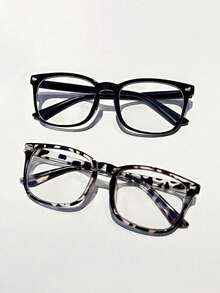 1/2/3 Pairs Unisex Transparent Glasses, Prevent Visual Fatigue, Suitable For Watching Computer, TV, Playing Games And Checking Phone, Clear Lens, Fashionable Flat Lens Eyewear - Multicolor - View 2