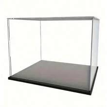 1pc Transparent Acrylic Display Box, Multiple Sizes, Plastic Assembly Dust-Proof Display Case With Matte Black Base, Suitable For Action Figures, Collectibles, Souvenirs, Statues, Models - A - View 2