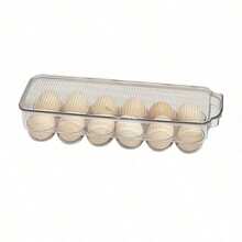 Egg Carton Refrigerator Storage Box, Household Kitchen Plastic Food Storage Container, Rectangular Egg Tray Egg Holder - Multicolor - View 8