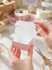 50pcs Pink Cardboard Packaging Boxes, Mini Cardboard Gift Boxes, Small Paper Boxes. These Pink Mini Packaging Boxes Are Shaped Like Airplanes, Very Practical And Suitable For Packaging Rings, Earrings And Other Accessories. Suitable For Weddings, Birthdays, Festivals, Christmas And Other Occasions, Also Can Be Used For Jewelry Display Or Packaging Purposes. In Addition, These Packaging Boxes Can Also Be Used As Party Gifts Or DIY Gift Boxes. - Multicolor - View 6