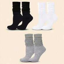 5/1 Pair Women's White Fashion Slouch Socks, Suitable For Daily Wear - Multicolor - View 2