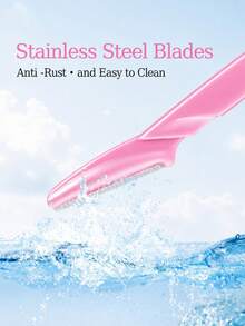 60/30/24/12/6pcs Eyebrow Trimmer And Razor, Exfoliating Beauty Tool, Body Hair Removal Trimmer And Facial Set, With Long Handle Blade And Precision Protective Cover, Women's Eyebrow Trimming Tool, Suitable For Daily Or Travel Use, Affordable - Pink - View 6