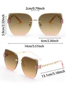 2 Pairs Women's Fashion Geometric Pattern Sunglasses, Perfect Blend Of Modern Style And Vintage Charm, Suitable For Vacation, Party, Daily Life, Travel, Shopping, Fits All Face Shapes - Multicolor - View 5