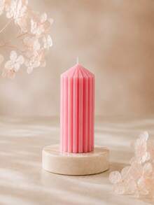 Pink Giant Tooth Pillar Candle, Decorative Shaped Candle, Smokeless Soy Wax, Multiple Sizes, Suitable For Daily Decor, Wedding Scene Arrangement, Birthday Party Atmosphere, Dining Table, Living Room, Counter Display, Christmas, Halloween, Holiday Gift - Pink - View 15