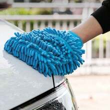 Luva de Microfibra Multiuso Para Limpeza Automotiva 18cm multiuso - Azul - Visão 4