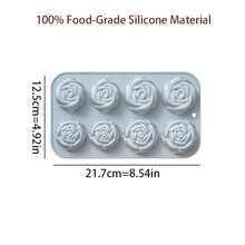 8-Cavity Silicone Molds With 2 Sizes Of Rose Shapes, Molds For Handmade Soap, Cakes & Chocolates - Multiple Styles - View 8