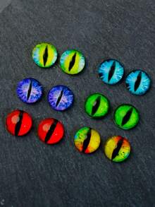 10 Peças/30 Peças/50 Peças Encantos de Arte de Unhas 3D Olho de Halloween Olho do Diabo Strass de Arte de Unhas Gótico 3D Formato de Olho Legal Diamantes de Unhas Y2K Vintage Olho de Vidro Gemas de Unhas para Mulheres Meninas DIY Decoração de Manicure de Unhas - Multicolorido - Visão 7