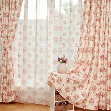1 pieza Cortina de estilo francés campestre con bloqueo de luz suave, estilo perforado con pequeñas rosas delicadas, cortina floral fina y delicada - Multicolor - Ver 10