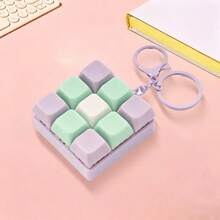 9-Key Square Pendant Keychain Macaron Color Stress Relief Button Toy Hanging Decoration, A Toy Suitable For Girls To Play, A Gift For Friends - Multicolor - View 11