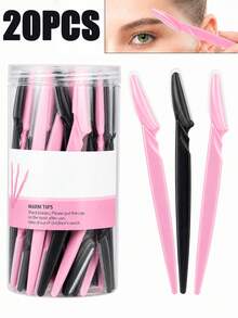 60/30/24/12/6pcs Eyebrow Trimmer And Razor, Exfoliating Beauty Tool, Body Hair Removal Trimmer And Facial Set, With Long Handle Blade And Precision Protective Cover, Women's Eyebrow Trimming Tool, Suitable For Daily Or Travel Use, Affordable - Pink - View 16