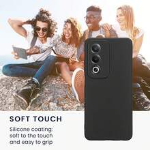 Phone Case For A80 5G, With Camera Protection, Slim Shockproof Flexible Black Matte Soft Silicone Protective Cover - Black - View 6