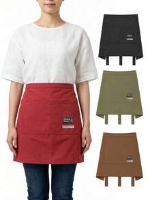 1pc Summer Half-Body Protective Apron, Unisex, Tie-Up Design With Dual Pockets, Suitable For Kitchen, Cafe, Restaurant And Other Scenarios, Preferred Protective Clothing For Waiters, Baristas, Florists And Other Workers - Multicolor - View 2