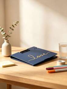 Customized Text LOGO Notebook Clip, Minimalist Aesthetic Clip Notebook, Portable Letter Size Folder, Suitable For Office, School, Women And Teachers, Perfect Gift For Office, School, Medical, Art Projects - Easy To Carry File Folder, Fashionable Stationery, Smooth Surface, Folder, - Notebook Clip - View 7