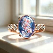Elegant Style Star Flower Pattern Women's Fashion Ring, Carved Texture Hypoallergenic Skin-Friendly Jewelry, Suitable For Daily Wear - Gold - View 5