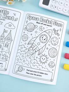 Children's Hidden Animal Search Activity Book Black And White Treasure Hunt Spot The Difference Coloring Book Observation And Concentration Training Game Drawing Book Back To School Painting Learning Supplies Teacher Classroom Holiday Reward Gift - Multicolor - View 9