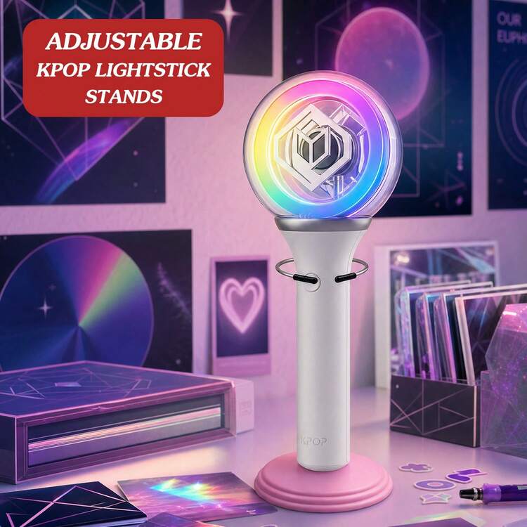 1/2/3pcs K-Pop Light Stick Holder Base - Universal Adjustable Display Stand Support Rack Storage Holder, Suitable For K-Pop Fans, Collectible Display And Storage, Applicable For Home Parties And Events - Pink - View 2